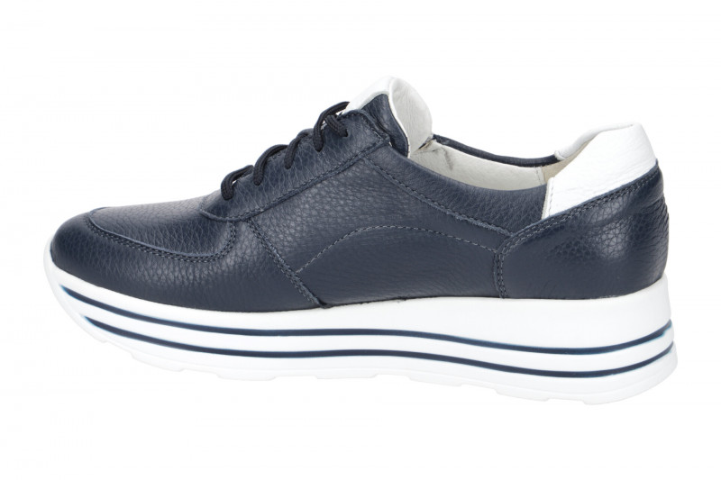Waldläufer Lana Plateau Schuhe blau weiß H-Weite 758009