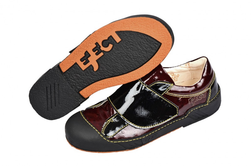 Eject Puzzle Schuhe rot schwarz Lack