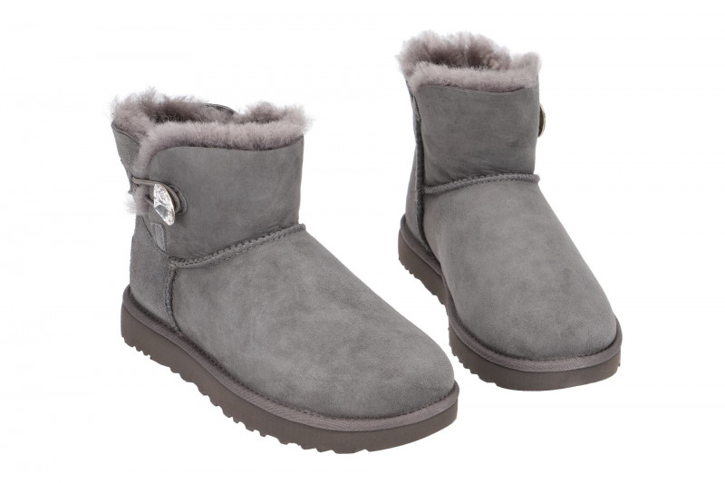 UGG Mini Bailey Button Bling Stiefel grau