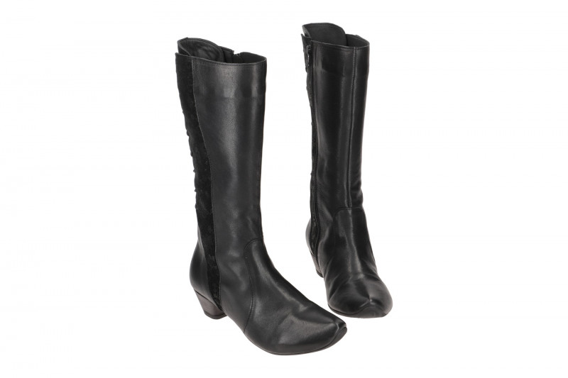 Think Aida Schaft Stiefel schwarz effekt metallic 862