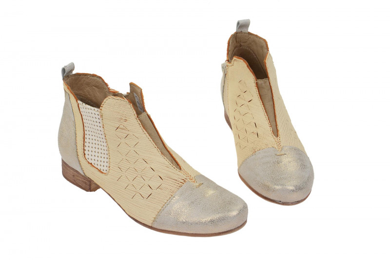 Charme Sommer Stiefelette beige silber 0740
