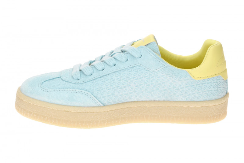 Tamaris Schuhe Sneaker hellblau Velour geprägt 23723