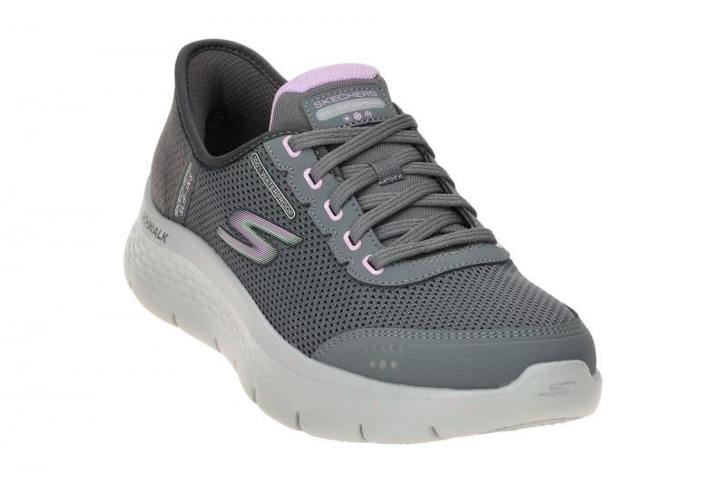 Skechers Go Walk Flex Schuhe grau SLIP-INS wasserdicht 124846
