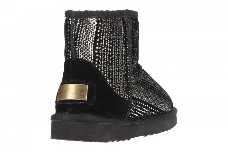 Oog Stiefel schwarz silber Mini Boots 585469