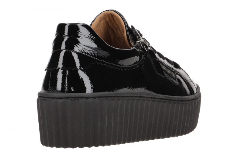 Gabor Schuhe Plateau Sneakers schwarz Lack 73.200.97