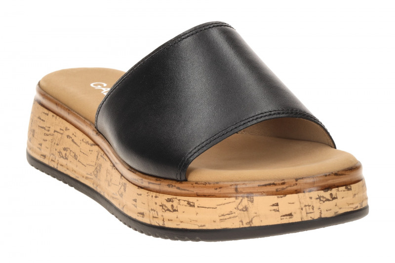Gabor Plateau Pantolette schwarz Kork 82.740.57