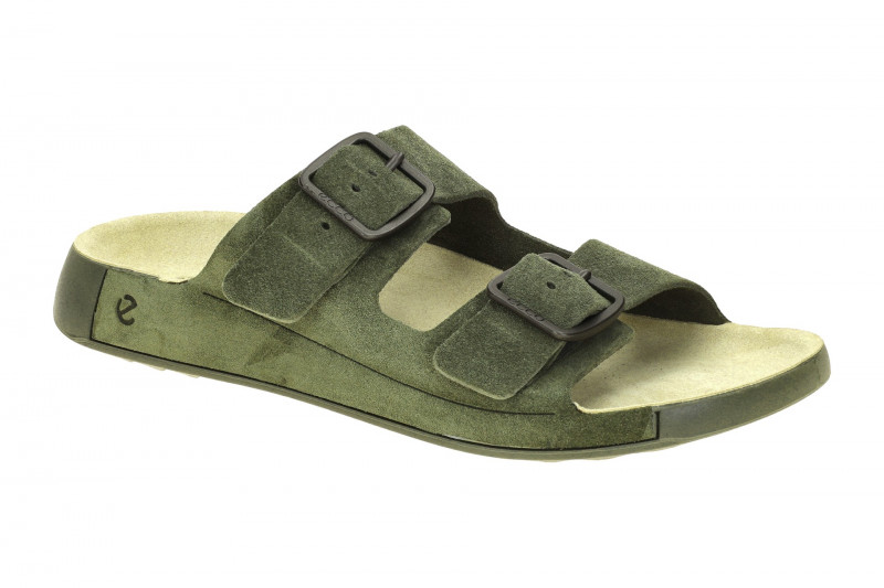 Ecco Cozmo Herren Pantolette grün olive Schnalle 500984