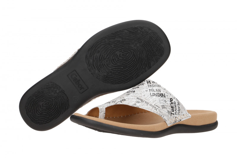 Gabor Zehentrenner Pantolette grau letter 83.700.69