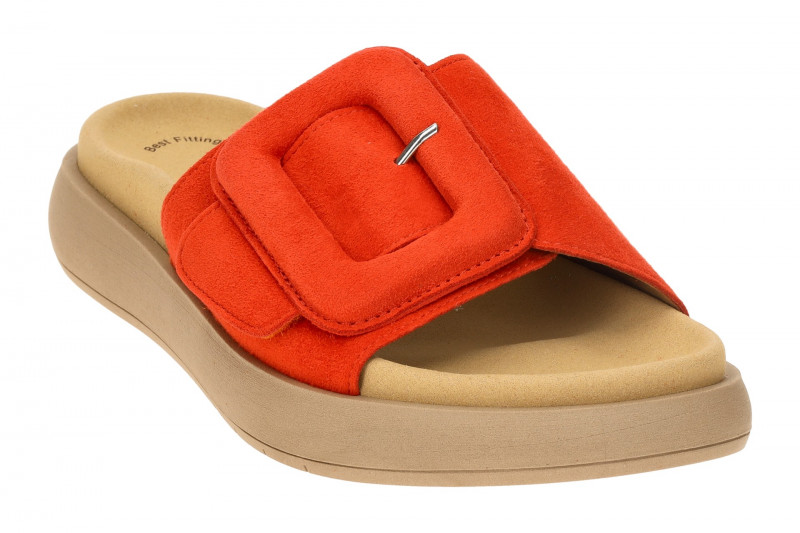 Gabor Plateau Pantolette orange Velour 63.751.13