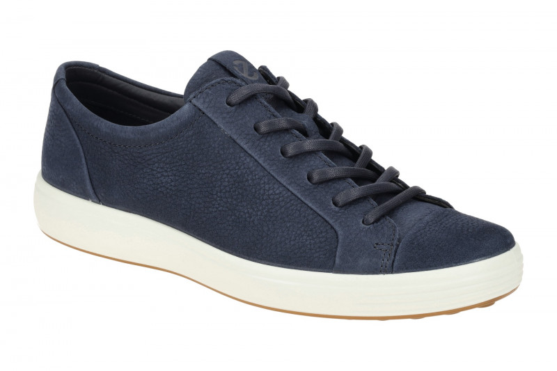 Ecco Soft 7 Schuhe dunkelblau Nubuck Sneaker 470364