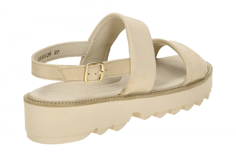 Paul Green Plateau Sandalen beige sand Velour 6214