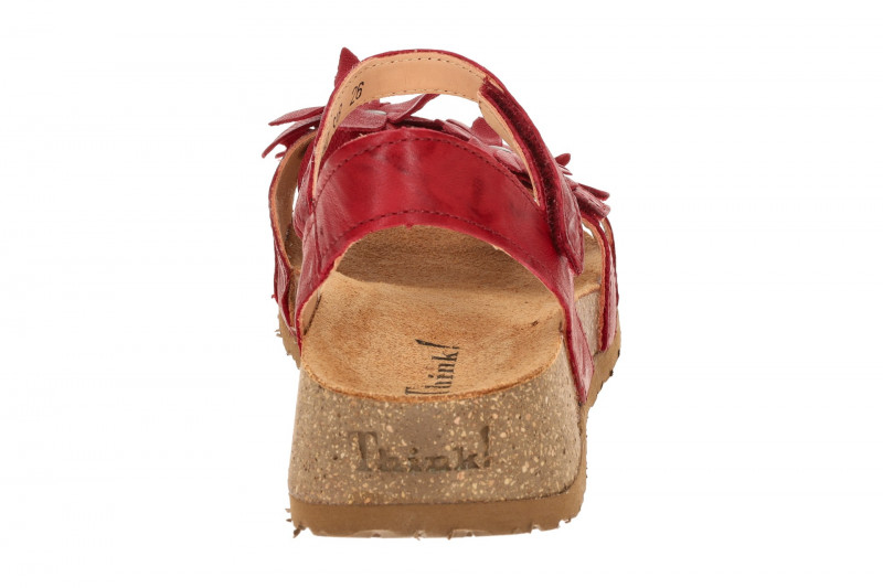 Think Koak Sandale rot fragola Leder-Blüten 551