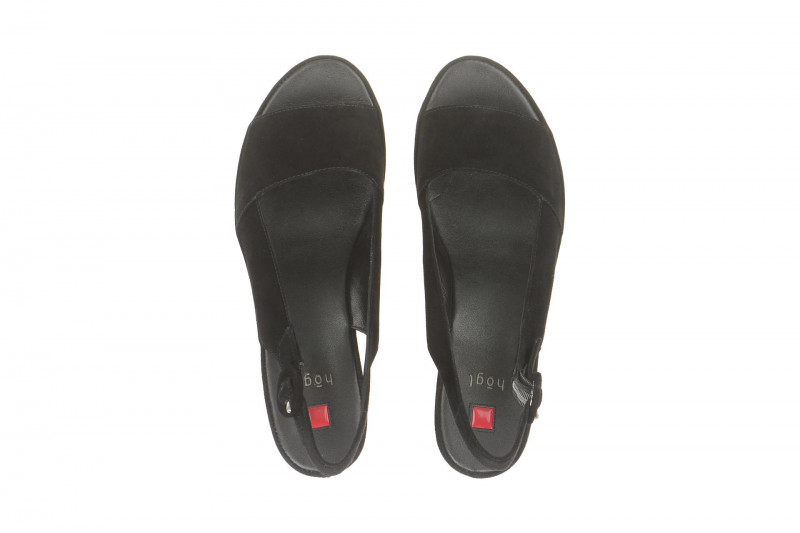 Högl Slingback Sandale schwarz Plateau 3202