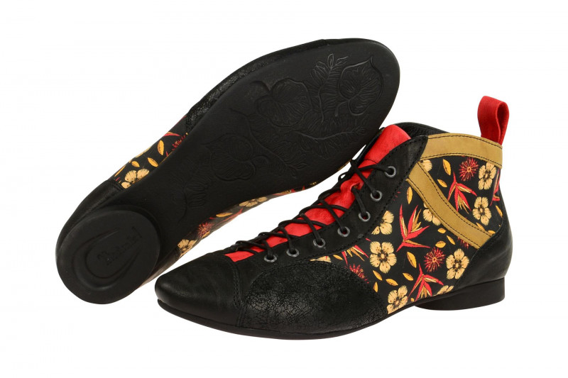 Think Guad Stiefelette schwarz rot 1-81288-09