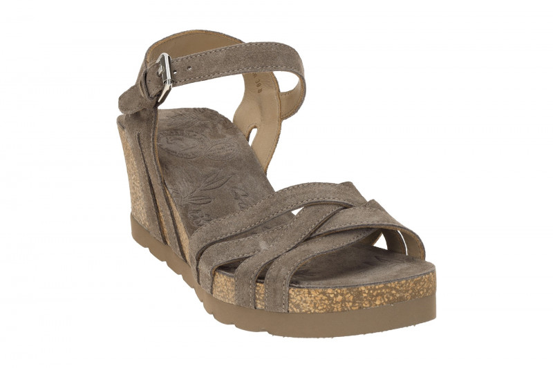 Panama Jack Vera B5 Keil Sandale grau Velour