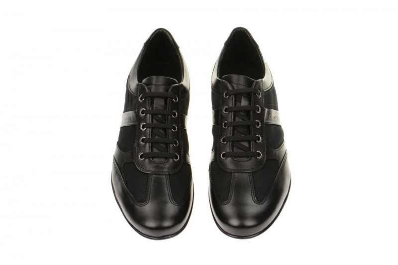 Geox Symbol Schuhe schwarz Leder Textil mix