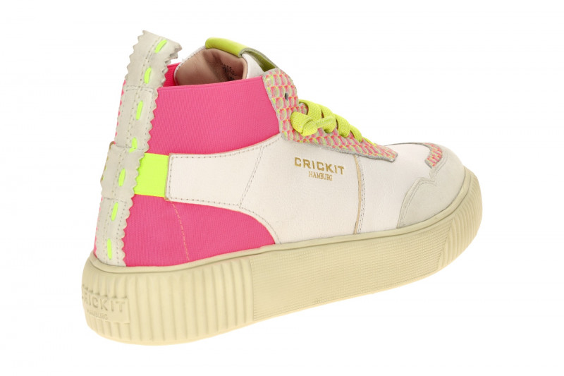 CRICKIT Rebeka Stretch Mid Sneaker weiß pink 3D Effekt