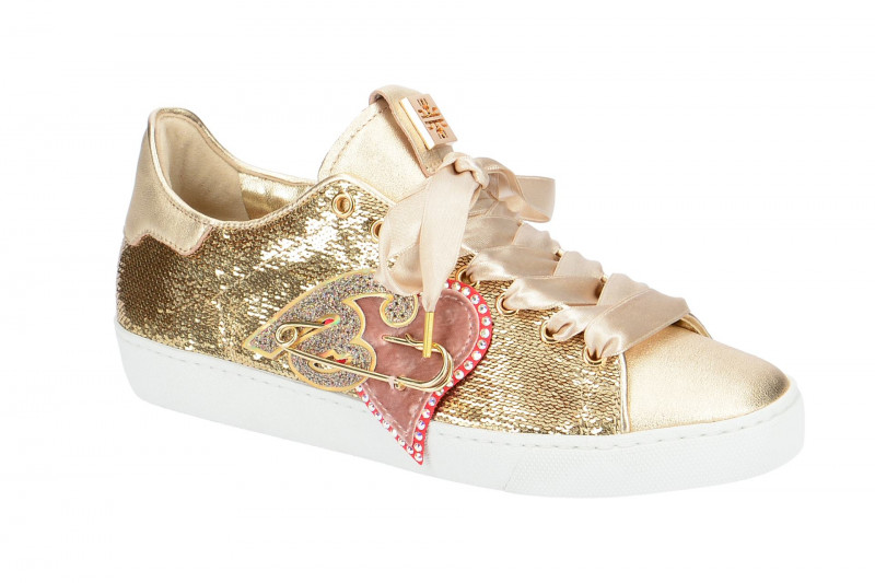 Högl Schuhe platin beige Pailletten Swarovski