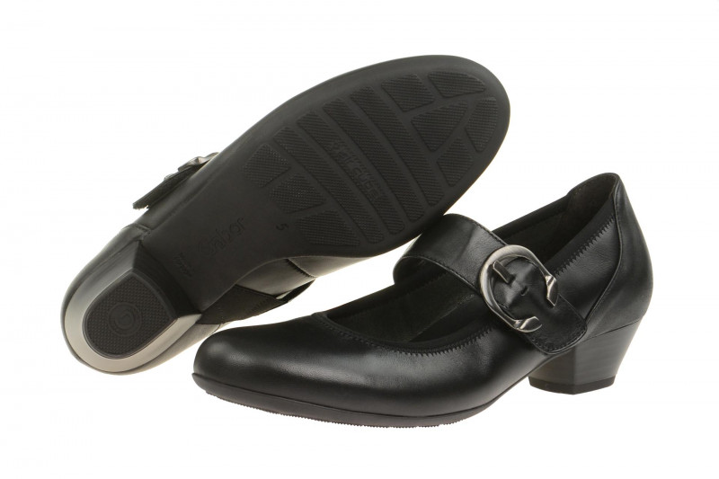 Gabor comfort Riemchen Pumps schwarz H-Weite