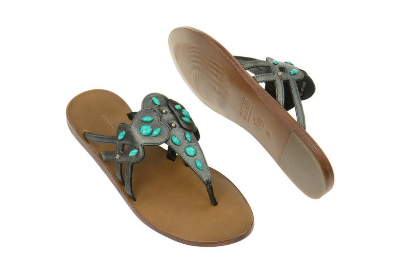 Geox Pantolette Harper grau grün - D32L8F