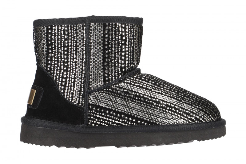 Oog Stiefel schwarz silber Mini Boots 585469