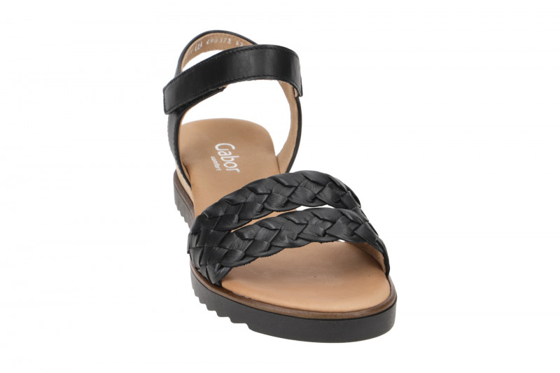 Gabor Comfort Sandale schwarz Flecht 82.759.27