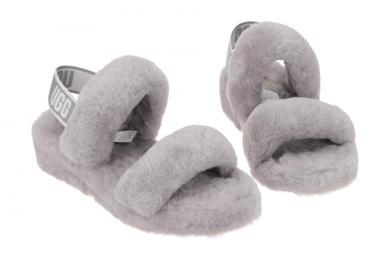 UGG Oh Yeah Hausschuhe grau Fell 1107953
