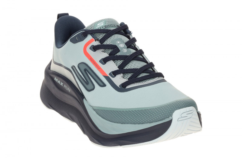 Skechers Max Run Schuhe grau blau Sportschuhe Herren Waterproof