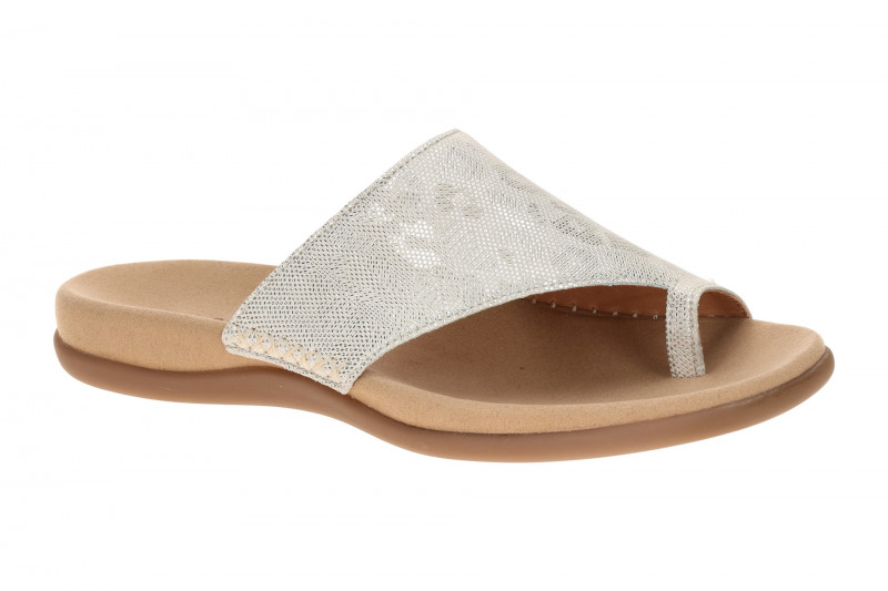 Gabor Zehentrenner Pantolette Leo metallic grau 83.700.60