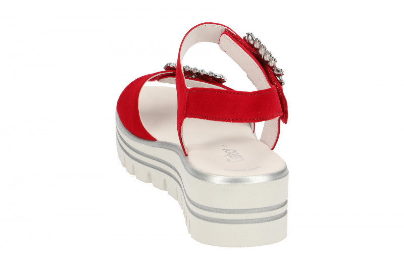 Gabor Plateau Sandale rot Samt 23.624.15