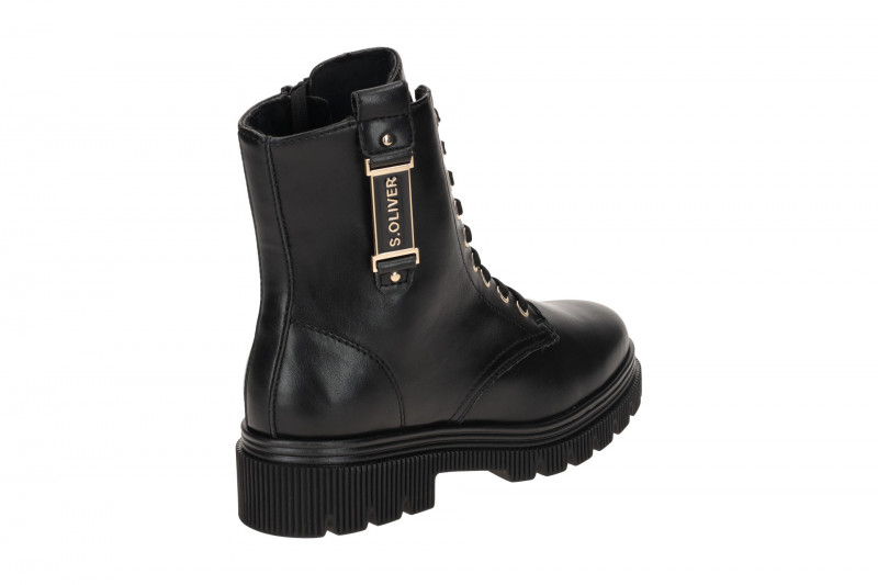s.Oliver Stiefeletten Damen schwarz gold Boots dünn gefüttert 5-25262