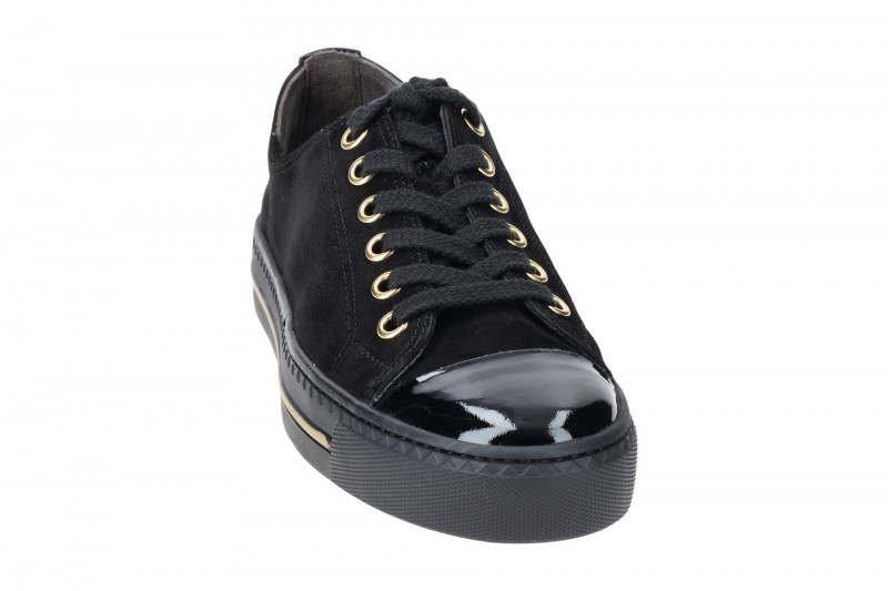Paul Green Sneaker Schuhe schwarz Samt Lack 4977