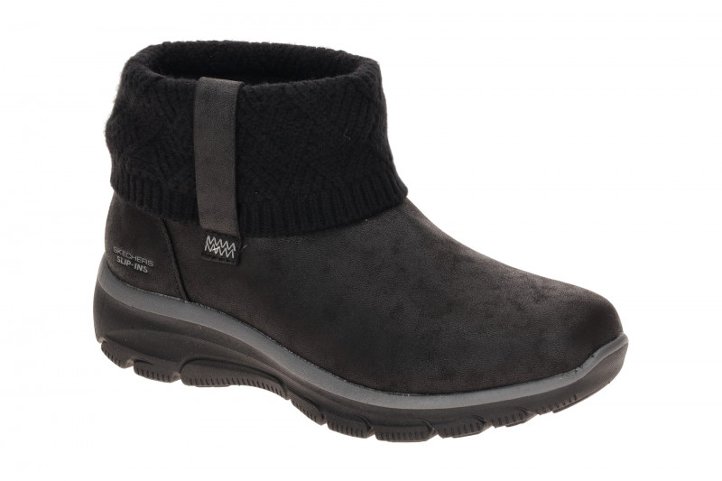 Skechers Easy Going Stiefelette schwarz Slip Ins Strick