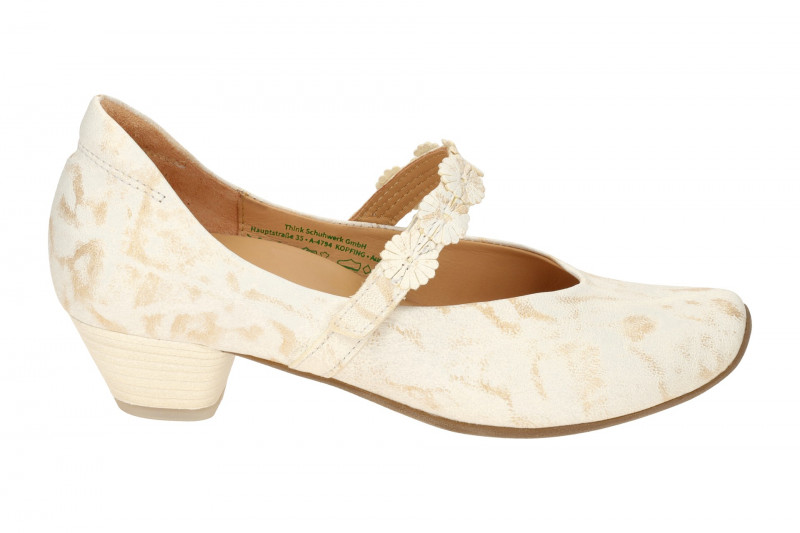 Think Aida Riemchen Pumps weiß gold
