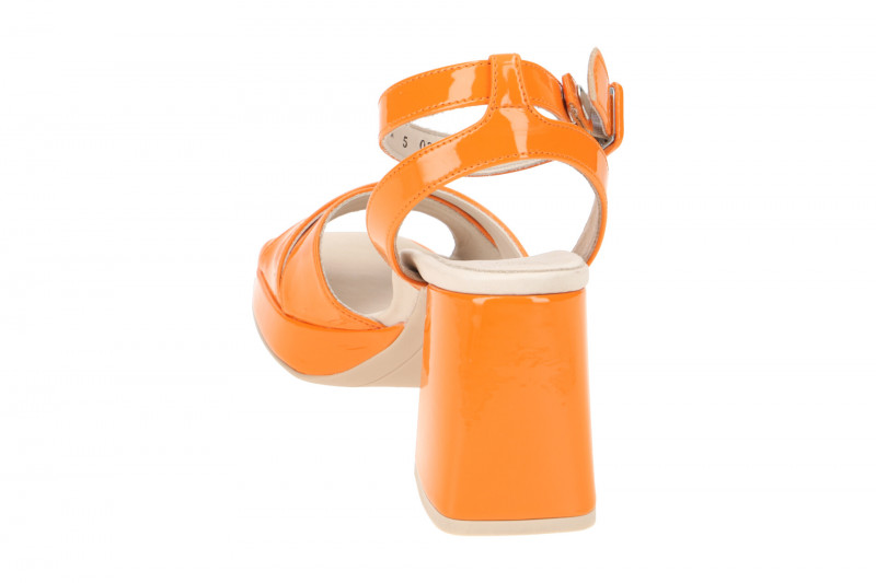 Paul Green Plateau Sandalette orange Kunstlack 6027