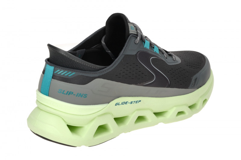 Skechers Glide Step Schuhe grau grün Herren Slip-Ins 232921