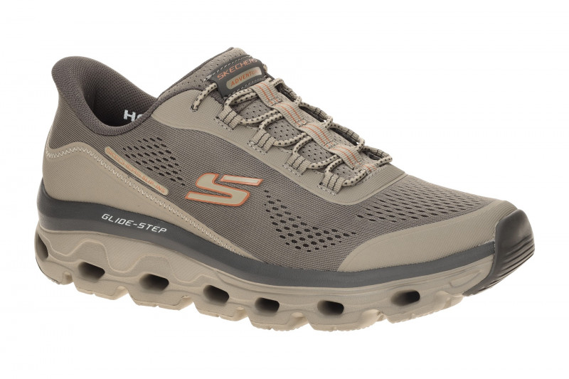 Skechers Glide Step Sole Schuhe taupe braun Herren SLIP-INS 237812