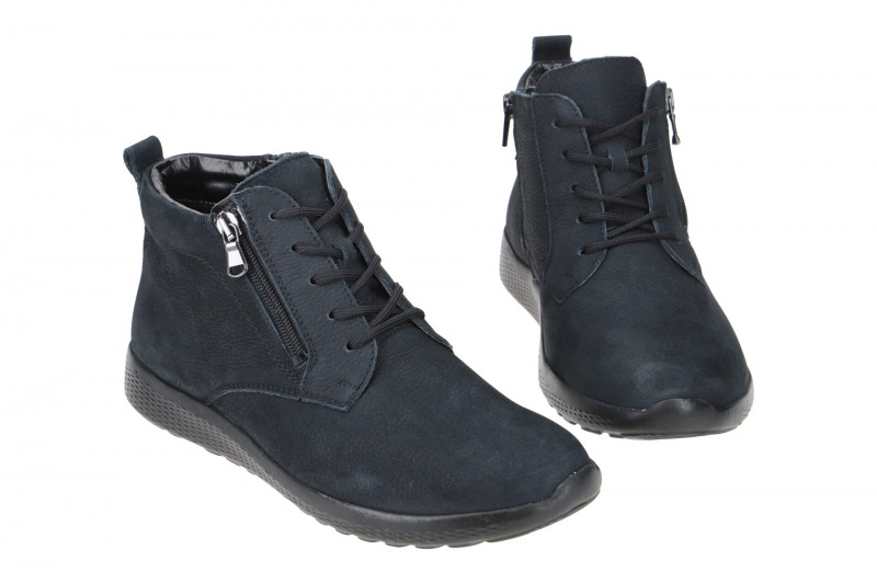 Waldläufer Ira Stiefelette blau M-Weite Nubuck