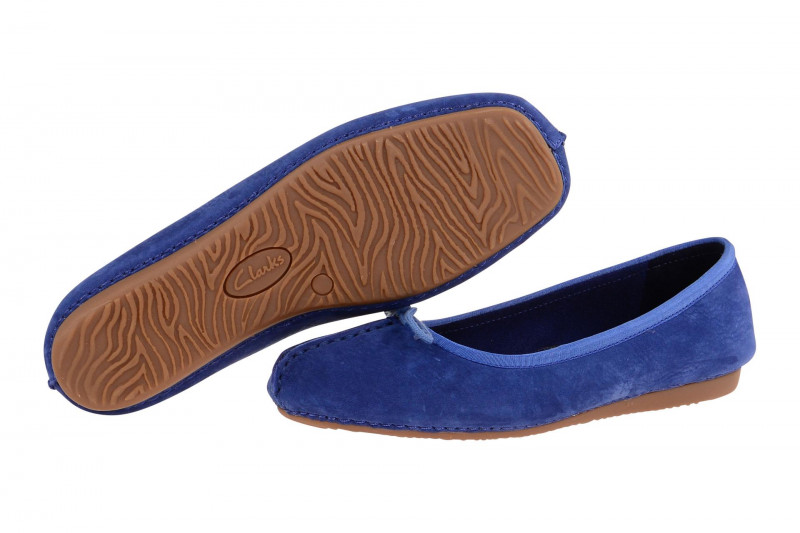 Clarks Freckle Ice Ballerina blau Nubuck