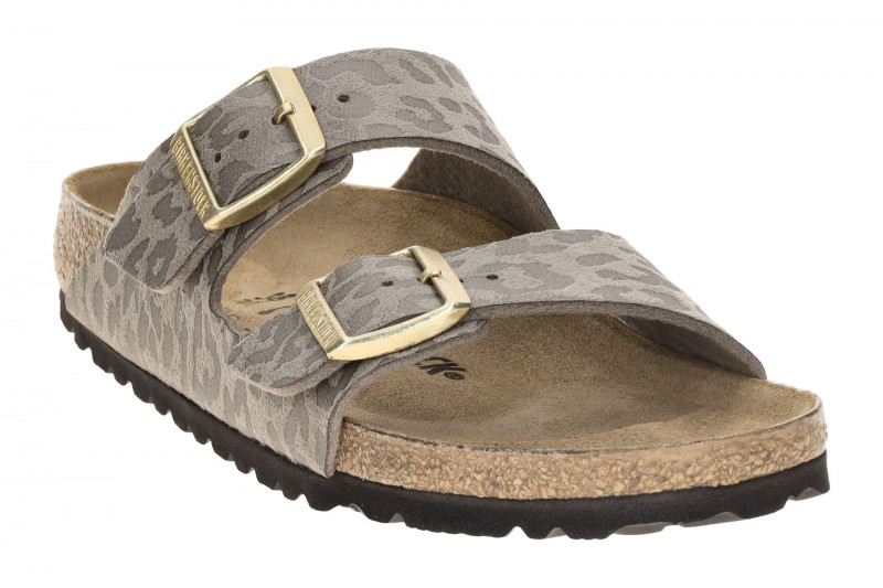 Birkenstock Arizona Pantolette taupe grau Leo SCHMAL 1031941
