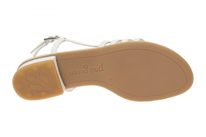 Paul Green Riemchen Sandalette weiß Seidenmatt 7621