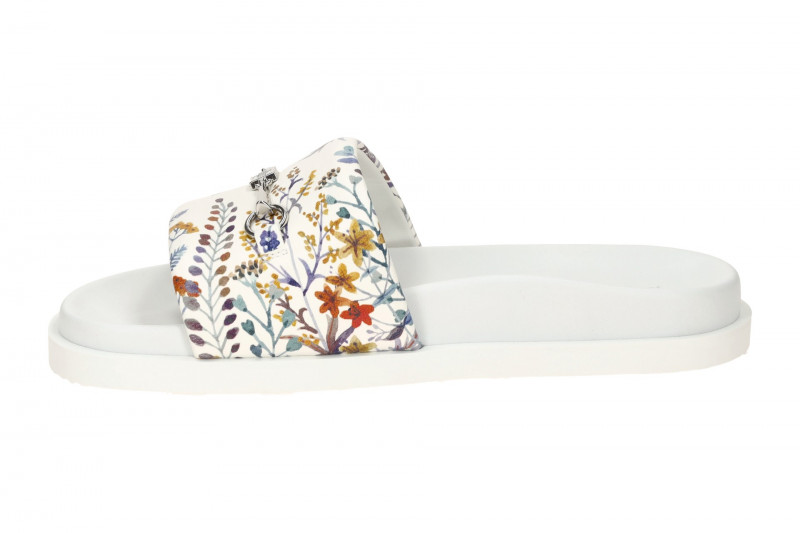 Högl Kiki Pantolette weiß bunte Blumen 0859