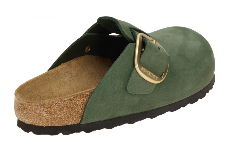 Birkenstock Boston Big Buckle Clogs Pantoletten grün thyme SCHMAL 1028033