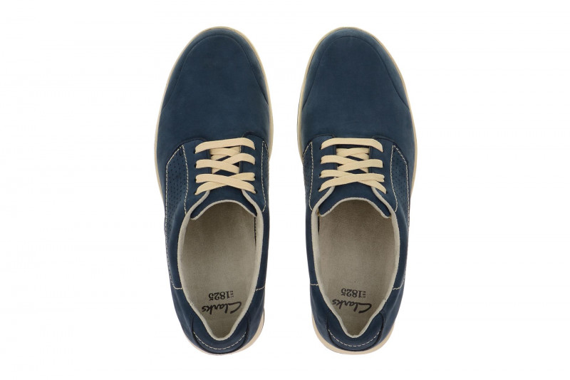 Clarks Stafford Plan Schuhe blau Nubuck