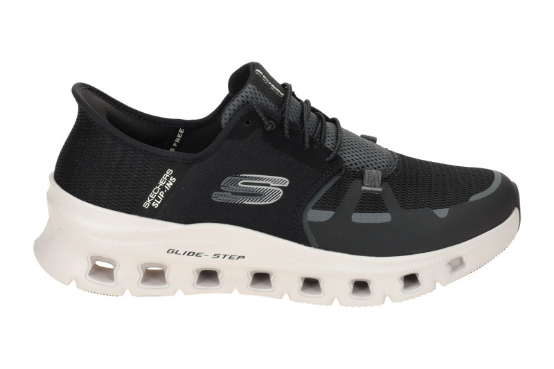 Skechers Glide Step Schuhe schwarz grau SLIP-INS 232930