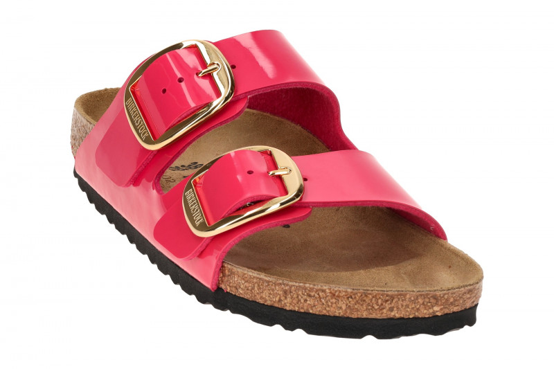 Birkenstock Arizona Big Buckle Pantolette pink fuchsia Lack SCHMAL