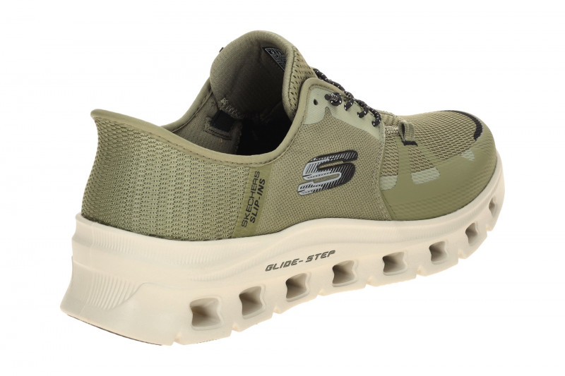 Skechers Glide Step Schuhe grün olive SLIP-INS 232930