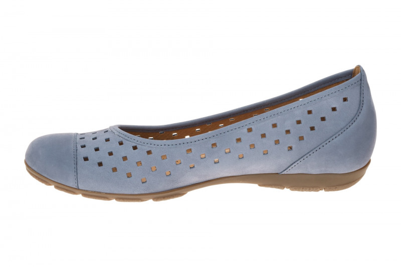 Gabor Schuhe Ballerina denim blau gelocht 84.169.10