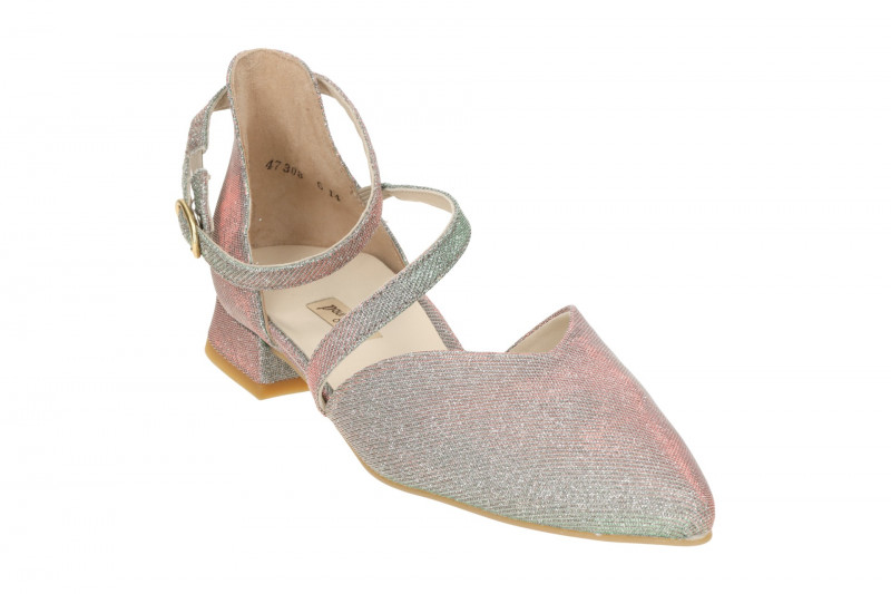 Paul Green Riemchen Pumps grau Effekt Glitzer 3818-00x
