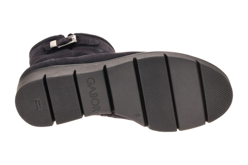 Gabor Keil Stiefelette blau Velour Schnalle 8005.02.002